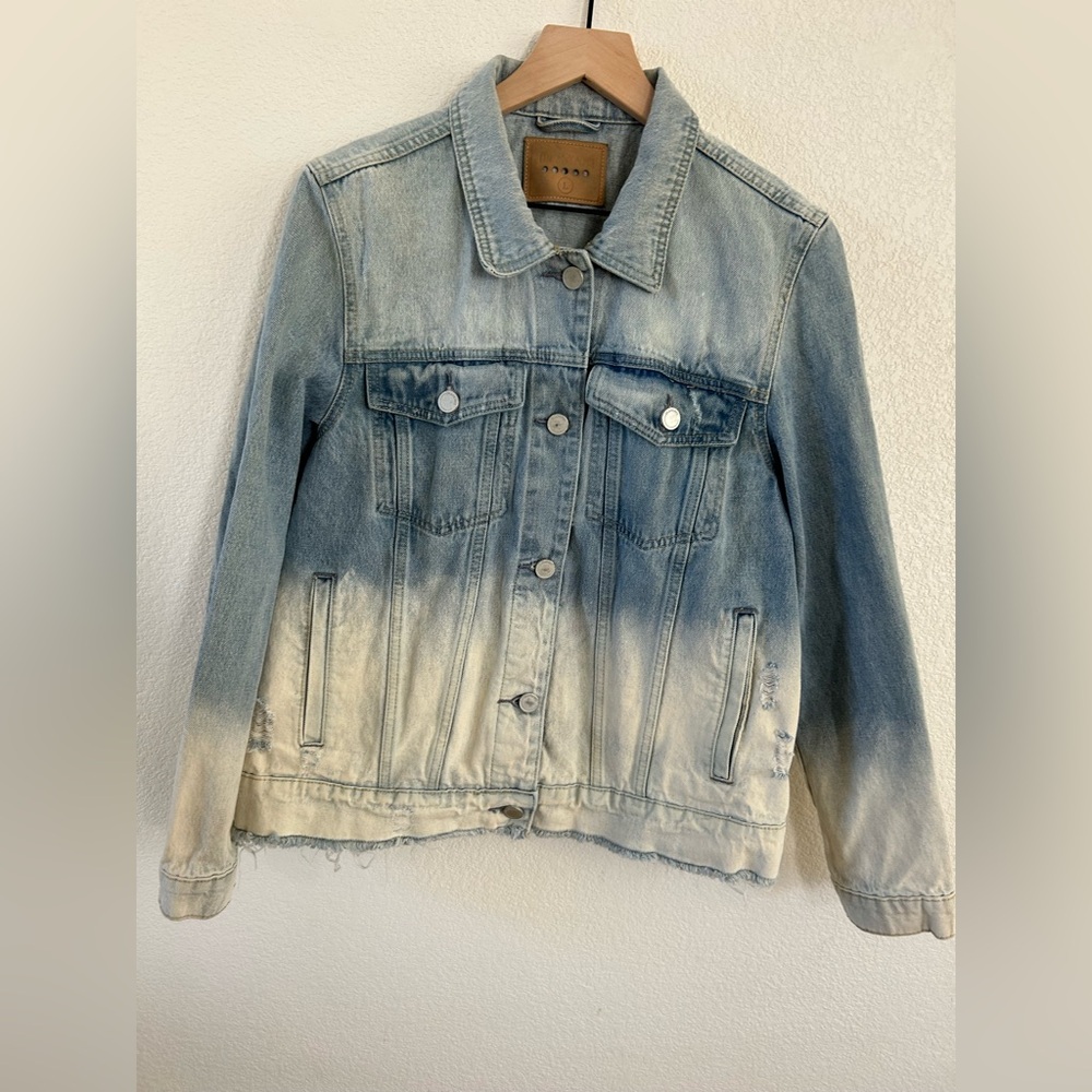 Blank NYC Blue and Cream Jean Jacket